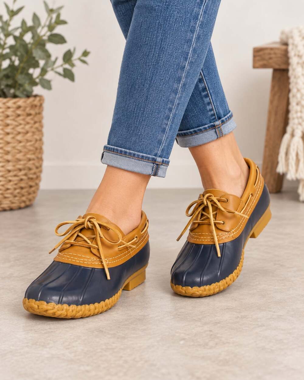 L.L. Bean Maine Hunting Shoe Blue Rubber Leather Duck Boots